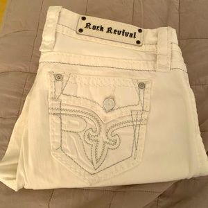 Rock Revival white cropped jeans